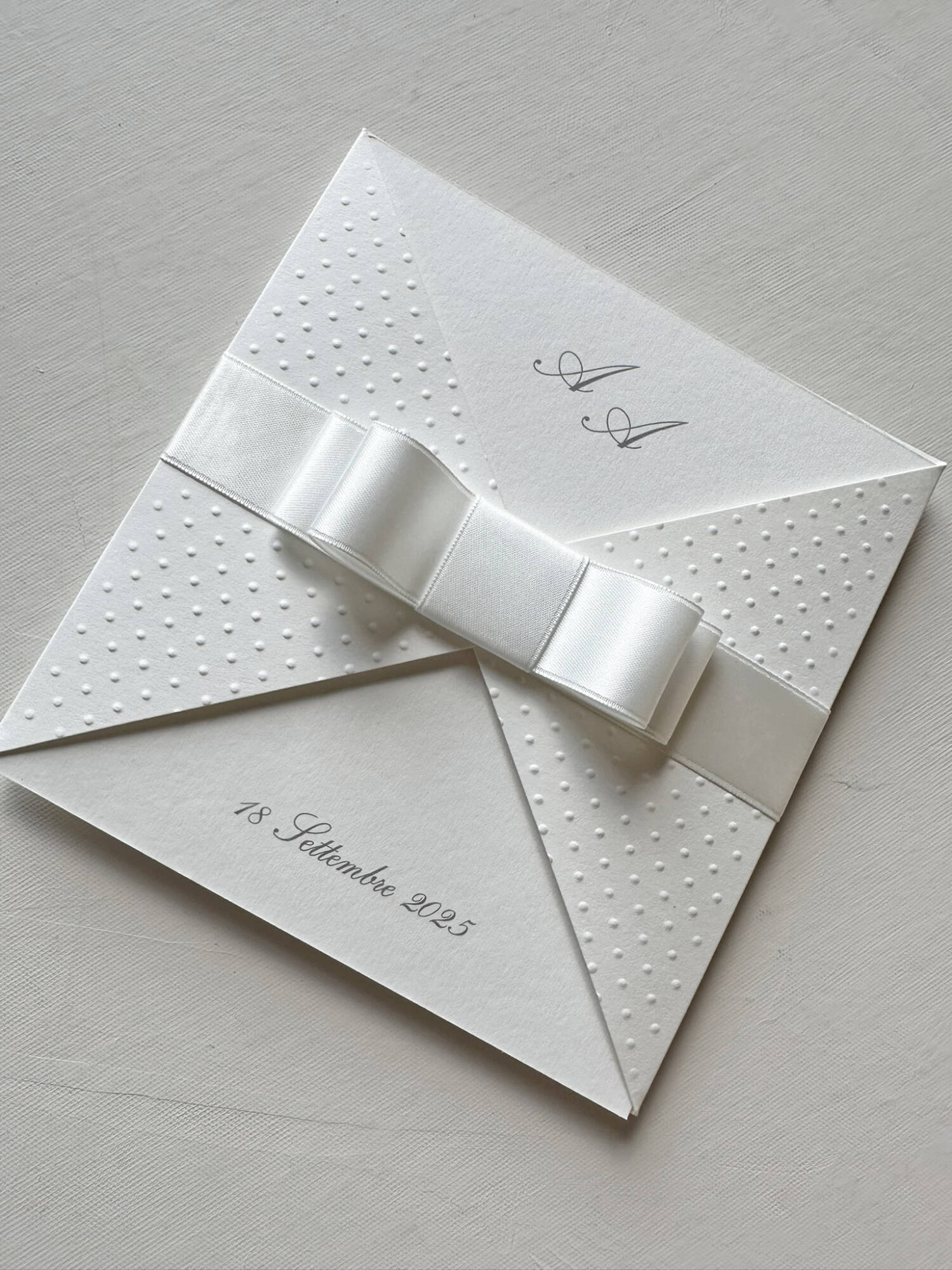 Melissa partecipazione elegante con fiocco in raso - immagine 4
