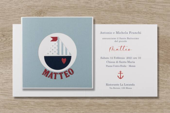 Matteo invito battesimo bambino